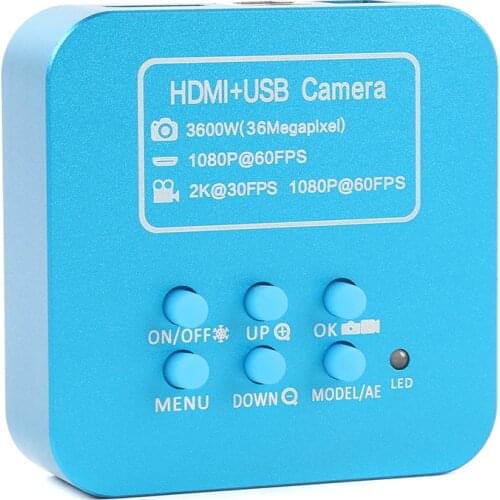 36MP HDMI USB 2K Industrial Electronic Microscope Camera For Phone PCB Jewellery Solder Inspection Biological Microscope Record
