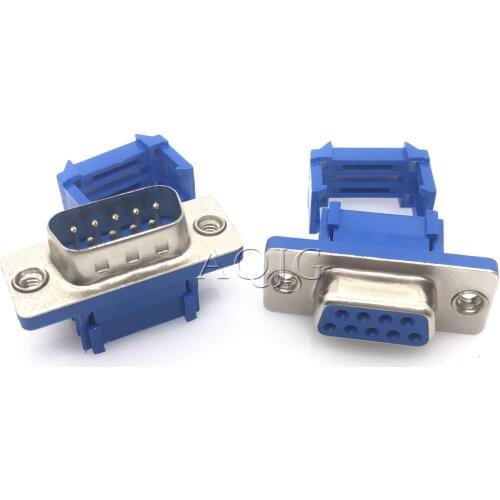 5PCS DIDC9 DB9 feMALE serial port CONNECTOR IDC crimp Type D-Sub RS232 COM CONNECTORS 9pin socket 9p Adapter FOR ribbon cable