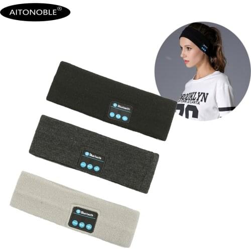 Aitonoble Bluetooth Music Headband Running Quick Dry Sweat-Absorbing Headband Knited Yoga Headwear Headphone Speaker