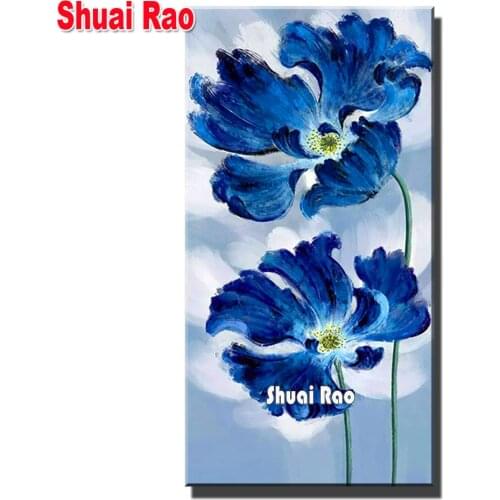 Large Size Diamond Painting Blue peony 3d Picture Diamond Embroidery Full Square/Round Diamond Mosaic Fantasy Flower Decor