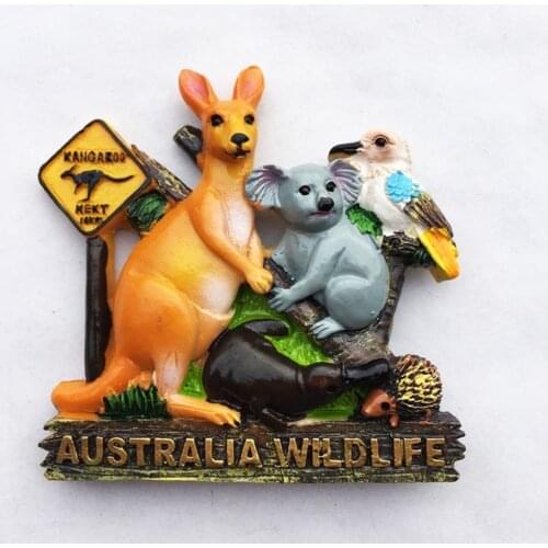 BABELEMI Resin 3D Australia Tourism Souvenir Wildlife Kangaroo Koala Refrigerator Magnets Decorative Fridge Magnet Home Decor