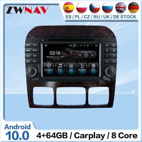 Carplay Android Radio Receiver For Mercedes Benz S-Class W220 S280 S320 S350 1998-2005 Audio Stereo GPS Video Player Head Unit