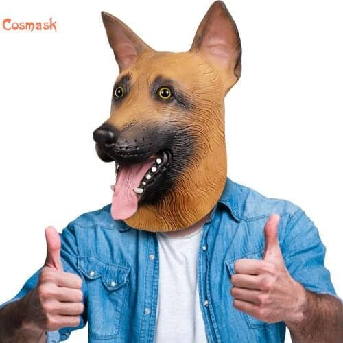 Cosmask latex Eagles Underdog Mask Halloween Dog Head mask German Shepherd Rubber animal mask
