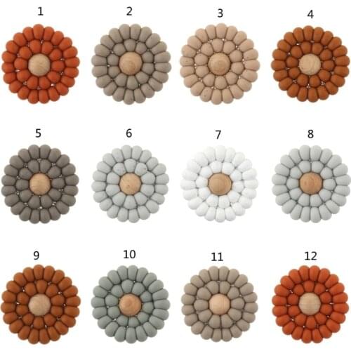 Baby Silicone Teether Nature Wooden Montessori Baby Toy Infant Teething Molars M76C