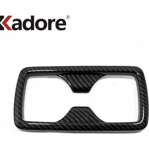 For Toyota Highlander Hybrid 2021 2022 Carbon Fiber Style Rear Seat Water Drink Cup Holder Cover Trim Car Interior Accessories