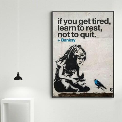 Graffiti Street Girl Inspirational Quotes Canvas Painting Posters and Prints Cuadros Wall Art for Living Room Home Decor