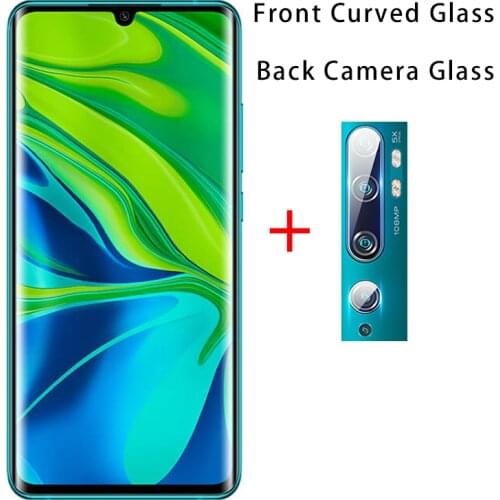 2 IN 1 Full Cover Curved Tempered Glass for Xiaomi Mi 10 Pro HD Camera Lens Film for Xiaomi Mi Note 10 CC9 Pro Screen Protector
