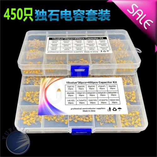 15value*30PCS 10pf-100nf Monolithic Capacitor kit 20/30/47/56/68/100/200/300/680/pf 1/4.7/10/473/100/NF 104 102 103 101 473 101