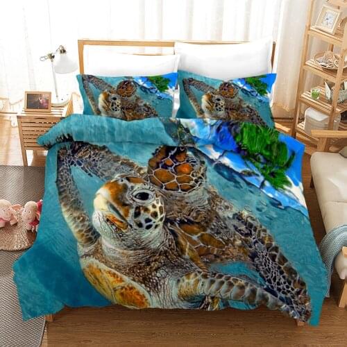 3d sea turtle comforter bedding sets Duvet Set cover queen Bed Linen Bedclothes Bed Set Luxury double bed cover king size new
