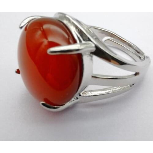 Red Carnelian Stone Round Bead GEM Finger Ring Jewelry For Woman Gift Size 8 X223