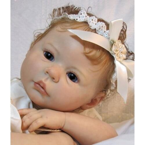 22inch Reborn Doll Kits Olivia with cloth body and eyes Soft Real touch DIY Doll kit Unfinished Unpainted Doll Parts
