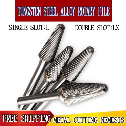 6mm Shank File L-LX Hand Tool Carbide Rotary File Grinding Metal Carving Grinding Head polishing DIY Woodworking Milling Cutter