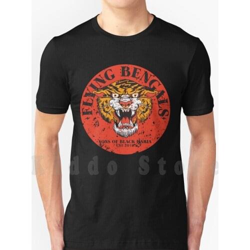 Flying Bengals T Shirt DIY Big Size 100% Cotton Flying Bengals Tiger