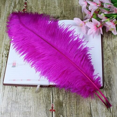 HOT! 50pcs/lot 50-55cm/20-22"Mei red ostrich feather plume wedding decoration black feather ostrich plumage Free shipping