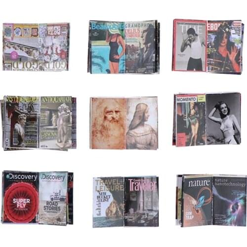 Mini Magazine Scale Dollhouse Accessories Toys Miniatures Comic Book Pretend Play Doll House Furniture Decration