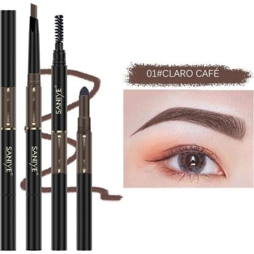 Multi-functional 3 in 1 Eye Brows Set for Women Waterproof Brow Pencil + Powder+Brush Pigment Black Brown Eyebrow Kit Makeup