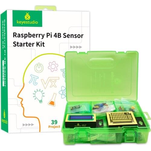 Keyestudio Raspberry Pi Kit Sensor Starter Module Kit For Raspberry Pi4B DIY Electronic Kit Python Programming Kit(NO RPI Board)