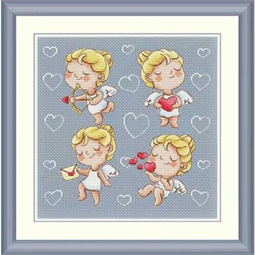 Love angel patterns Counted Cross Stitch 11CT 14CT DIY Chinese Cross Stitch Kits Embroidery Needlework Sets