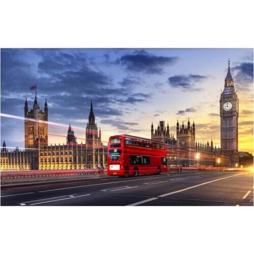 Custom photo 3d wallpaper Non-woven mural wall sticker London Bridge Red Bus painting picture 3d wall room murals wallpaper