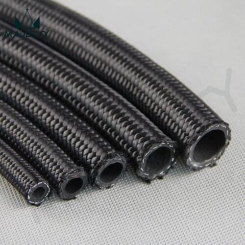 STAINLESS STEEL/NYLON BRAIDED 6AN AN6 6-AN OIL/FUEL/GAS LINE/HOSE 1Meter BLACK