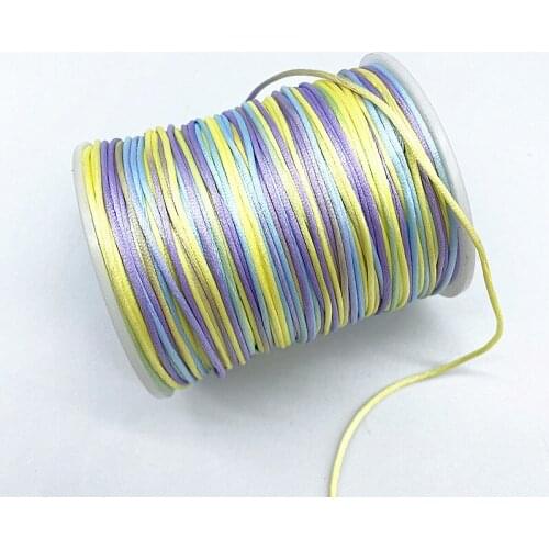 New 10yards/lot 1.0mm Colorful Chinese Knot Line Cord Silk Satin Cord Nylon Cord DIY String Necklace Bracelets Cord #12