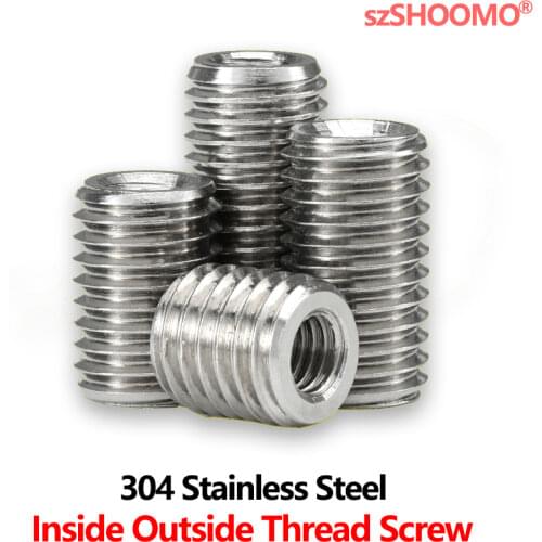 Inside Outside Thread Adapter Screw Wire Thread Insert Sleeve Conversion Nut Coupler Convey M2/ M12 304 Stainless Steel