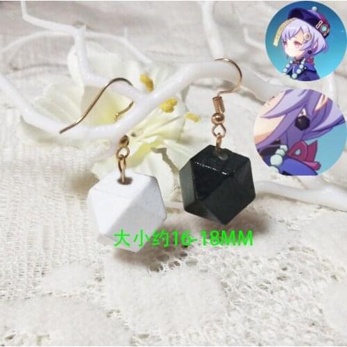 Genshin Impact Qiqi Cosplay Earrings Ear Clip Pendant Women Fashion Ear Ring Jewelry Halloween Cosplay Costume Accessory