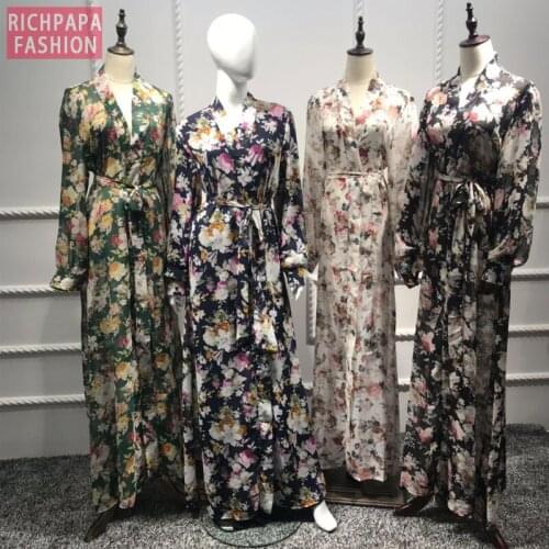 Chiffon Kaftan Dubai Abaya Kimono Hijab Muslim Dress Turkish Islam Clothing Abayas For Women Caftan Robe Musulman De Mode Femme