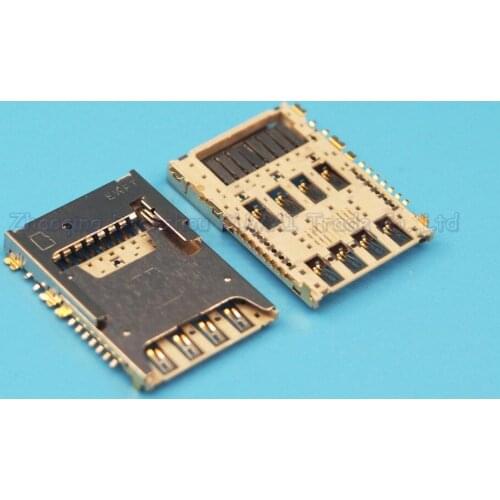 10pcs/lot Sim Card Slot For Samsung N900 N9005 i9200 I9208 I9205 SD memory card slot holder