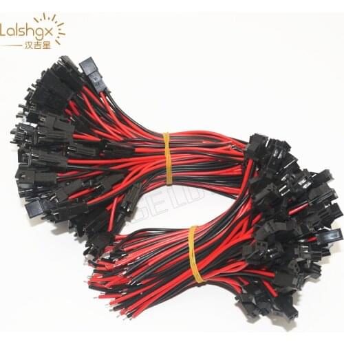 10cm length 2pin SM JST connector cable Wire 100pairs /lot for Male to female Led Lamp Driver cable LED strip 2 pin Connector