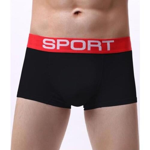 Sport Mens Fashion Sexy Cotton Boxer Elastic Cock Pouch Jockstrap Hot Black Red White Grey Dark Blue Underwear
