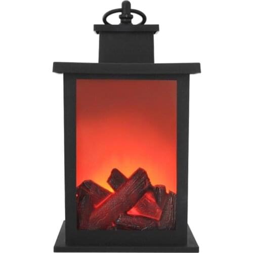 LED Flame Lantern Lamps Simulated Fireplace Flame Effect Light AA Battery Courtyard Room Decor