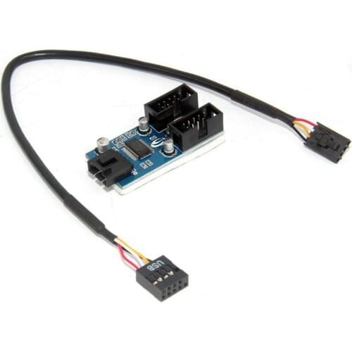 High Quality Extension Line Motherboard USB 9 Pin Header Multiplier Splitter 1 To 2 Extension Cable Cord 30 CM Connector Adapter
