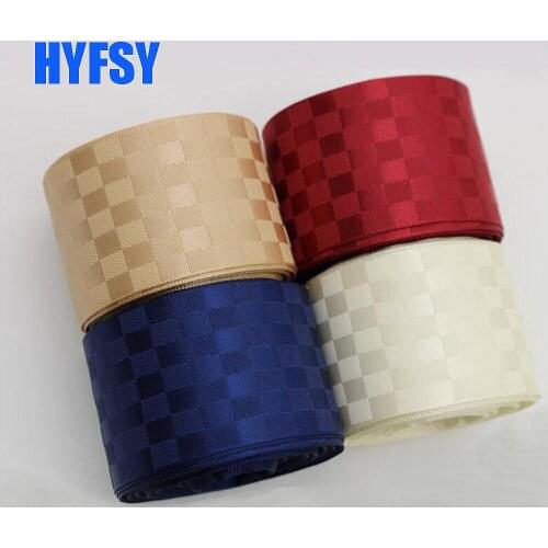 1 '25mm 1-1/2 38mm plaid ribbon 50 yards DIY handmade materials gift wrap hair bow wholesale satin double-sided State grid