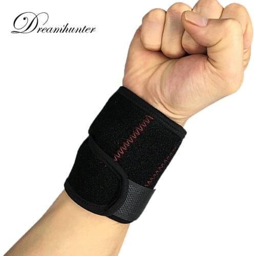 1 pcs Gym Wrist Support Straps Wraps Adjustable Wristband Brace Weight Lifting Badminton Sweatbands Spring support pressure 2017
