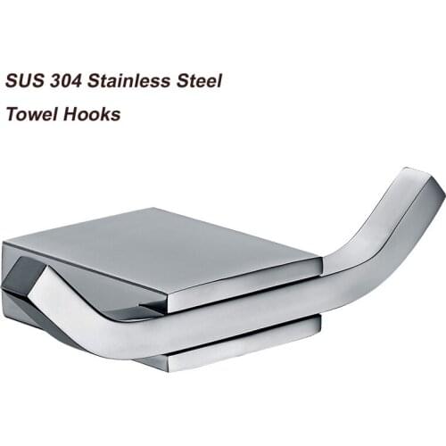 1pcs Deluxe SUS 304 Stainless Steel Towel Hooks Wall Mount Circular Towel Robe Coat Hook Mirror Polished Hat Door Hanger