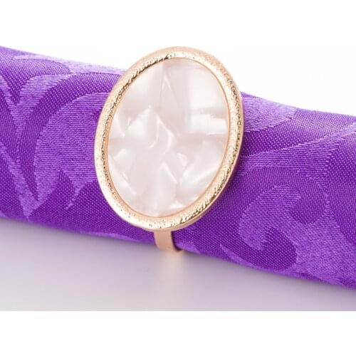 10pcs/lot European style restaurant acetate plate napkin circle creative napkin buckle wedding hotel rhinestone mat towel ring