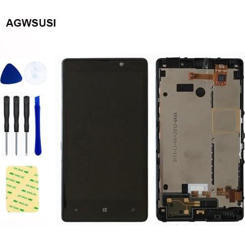 100% Test for Nokia Microsoft Lumia 820 N820 LCD Touch Screen Digitizer Glass Sensor + LCD Display Panel Assembly With Frame