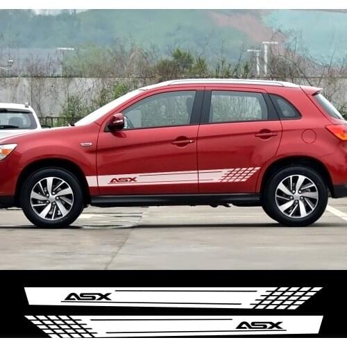 2pcs Car Side Skirts Stickers Auto Vinyl Film Long Side For Mitsubishi ASX Decals Decoration DIY Styling Tuning Car Accessories