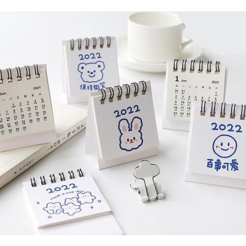 2021 2022 Simple Black White Grey Series Desktop Calendar Dual Daily Schedule Table Planner Yearly Agenda Organizer Office