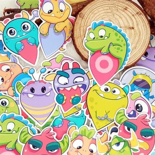 28 PCS New Mini cute anime little monster Paper Lable Stickers Crafts And Scrapbooking Decorative Sticker DIY Lovely Stationery