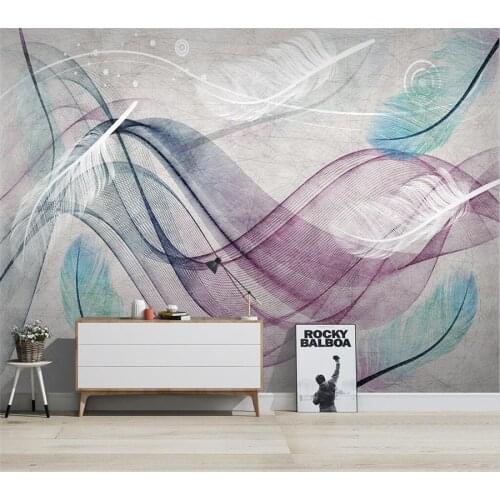 Customized Wallpaper 3d Mural Feather Nordic Style Background Wall Living Room Bedroom Restaurant Hotel Decorative Painting обои