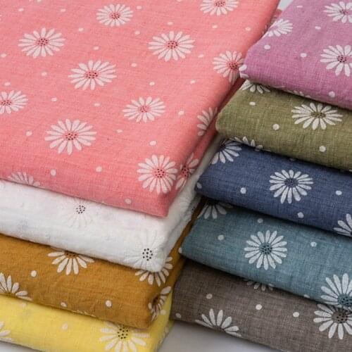 50x140cm Embossed Printed Fabric Cotton Linen Cloth Slub Soft Fabric DIY Sewing Clothes Patchwork Fabrics tecidos para costura