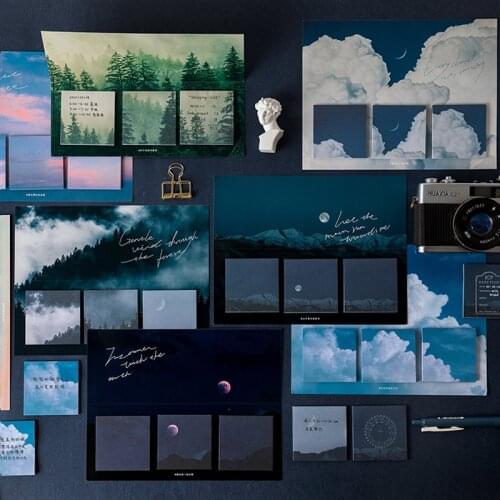 60Sheets Creative Moon Star Series Memo Pad Paper Sticky Notes Decorative Material Paper Kawaii Stationery School Supplies