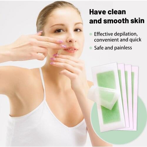 72pcs Hair Removal Double Sided Cold Wax Strips Paper Facial Waxing Wipe Sticker Lips Hair Removal Wax Strips Paper