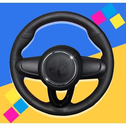 Auto Braid On The Steering Wheel Cover for Mini Coupe 2016 DIY Hand Stitched Car Wheel Covers Car-styling Interior Accessories