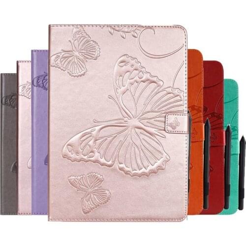 Emboss Butterfly PU Leather Case for Samsung Tab A 10.1 2019 SM-T510 SM-T515 T510 T515 Cover With Card Slot Tablet case+Gift