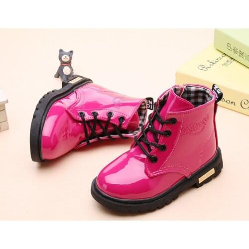 Kids Winter Children Shoes PU Leather Waterproof Martin Boots Kids Snow Boots Brand Girls Boys Rubber Boots Fashion Sneakers