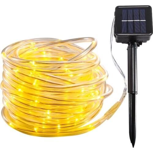 10/20/30M Copper Wire Tube Solar Garland String Light Solar Rope String Light For Outdoor Garden Wedding Party Xmas Decor
