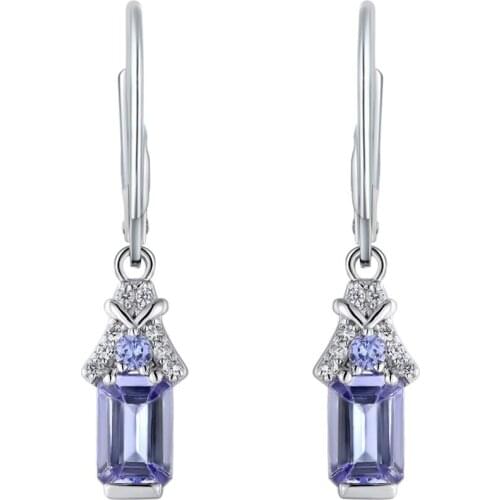 GZ ZONGFA New Design Drop Earrings for Woman Natural Tanzanite gem 925 Sterling Silver Earrings